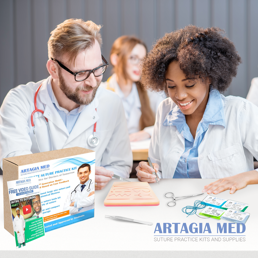 12 Medical Sutures with Needles for Suture Practice