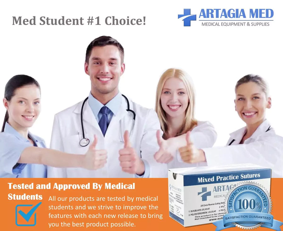 12 Medical Sutures with Needles for Suture Practice